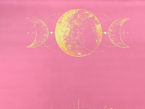yoga mat pink moon goddess